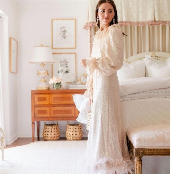 Antonio Melani x Nicola Bathie Champagne Gold Sequin Shelby Blouse - Picture 5 of 14